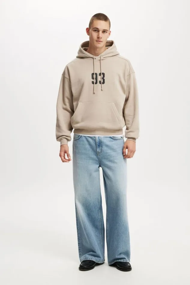 Cotton On Sweats and Hoodies Box Fit Graphic Hoodie Gravel Stone93 8211 Men Cotton On Sweats and Hoodies Box Fit Graphic Hoodie Gravel Stone93 8211 Men
