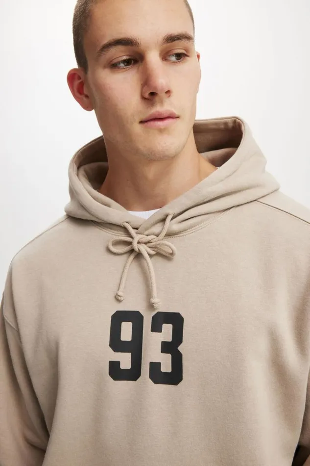 Cotton On Sweats and Hoodies Box Fit Graphic Hoodie Gravel Stone93 8211 Men Cotton On Sweats and Hoodies Box Fit Graphic Hoodie Gravel Stone93 8211 Men