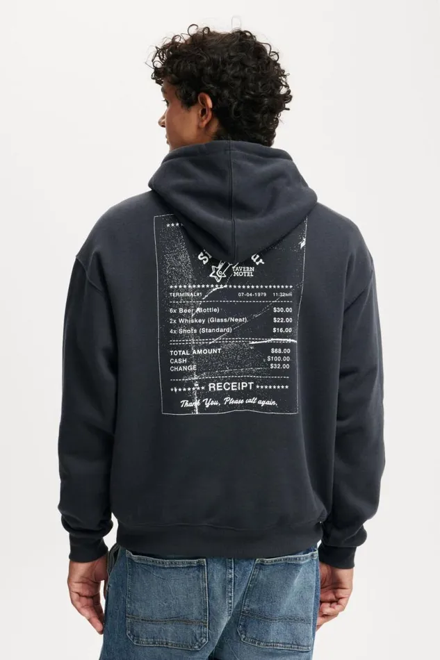 Cotton On Sweats and Hoodies Box Fit Graphic Hoodie Washed Blacksilver Spur 8211 Men Cotton On Sweats and Hoodies Box Fit Graphic Hoodie Washed Blacksilver Spur 8211 Men