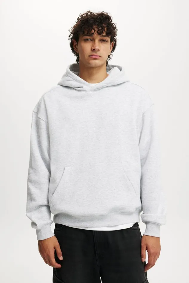 Cotton On Sweats and Hoodies Box Fit Hoodie Grey Marle 8211 Men