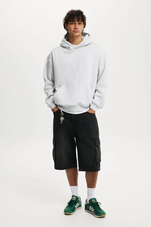 Cotton On Sweats and Hoodies Box Fit Hoodie Grey Marle 8211 Men Cotton On Sweats and Hoodies Box Fit Hoodie Grey Marle 8211 Men