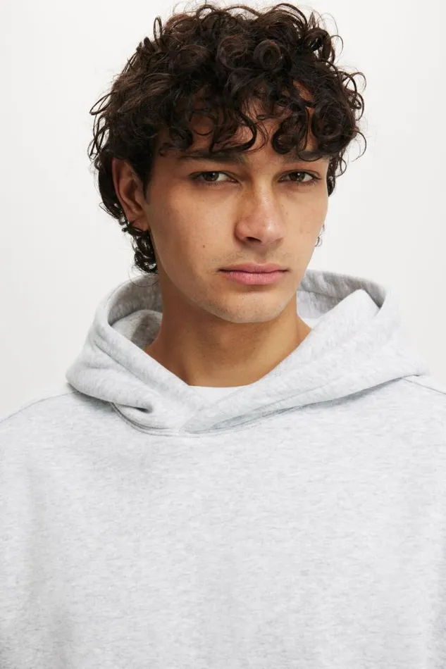 Cotton On Sweats and Hoodies Box Fit Hoodie Grey Marle 8211 Men Cotton On Sweats and Hoodies Box Fit Hoodie Grey Marle 8211 Men