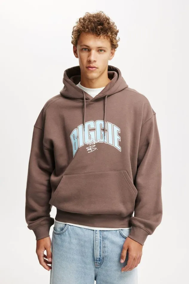Cotton On Sweats and Hoodies Box Fit Music Hoodie Lcn Mt Washed Chocolatebiggie 8211 Brooklyn 8211 Men Cotton On Sweats and Hoodies Box Fit Music Hoodie Lcn Mt Washed Chocolatebiggie 8211 Brooklyn 8211 Men