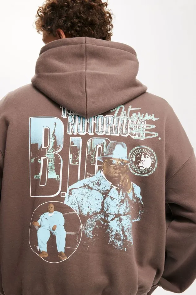 Cotton On Sweats and Hoodies Box Fit Music Hoodie Lcn Mt Washed Chocolatebiggie 8211 Brooklyn 8211 Men Cotton On Sweats and Hoodies Box Fit Music Hoodie Lcn Mt Washed Chocolatebiggie 8211 Brooklyn 8211 Men