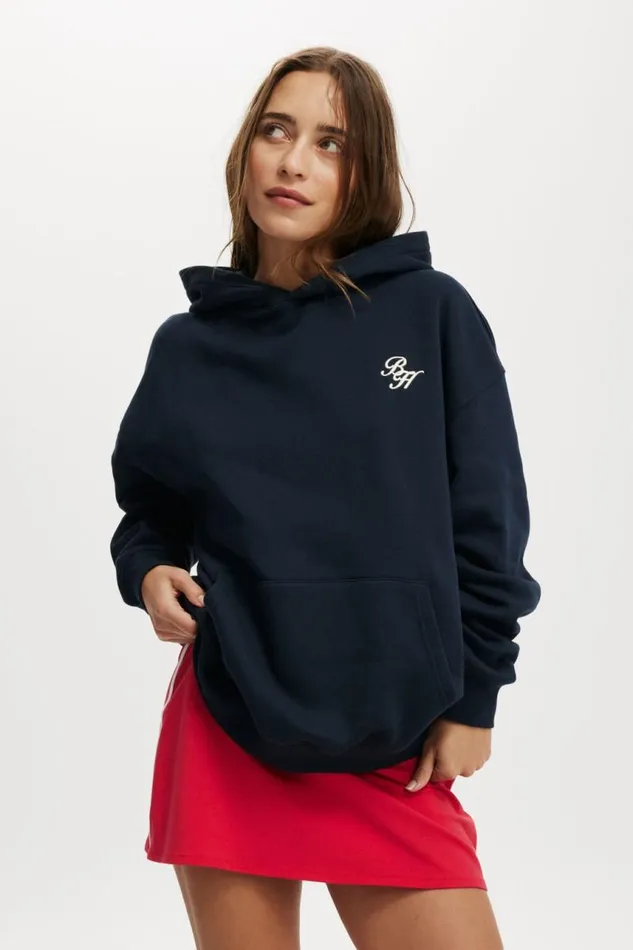 Cotton On SweatsandHoodies Classic Fleece Graphic Hoodie Bh Script Ink Navy 8211 Women