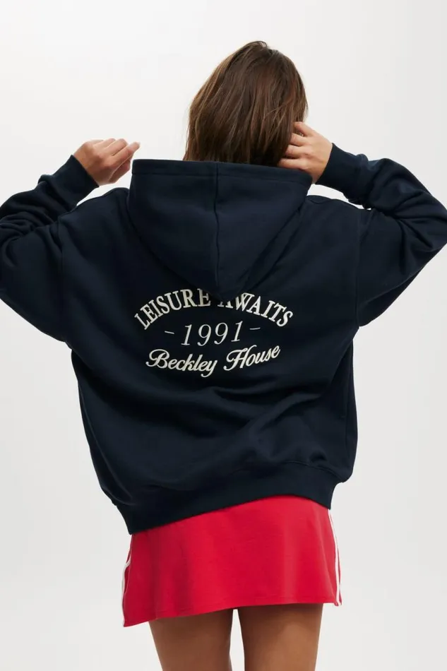 Cotton On SweatsandHoodies Classic Fleece Graphic Hoodie Bh Script Ink Navy 8211 Women Cotton On SweatsandHoodies Classic Fleece Graphic Hoodie Bh Script Ink Navy 8211 Women