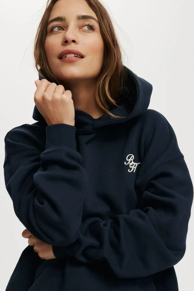Cotton On SweatsandHoodies Classic Fleece Graphic Hoodie Bh Script Ink Navy 8211 Women Cotton On SweatsandHoodies Classic Fleece Graphic Hoodie Bh Script Ink Navy 8211 Women