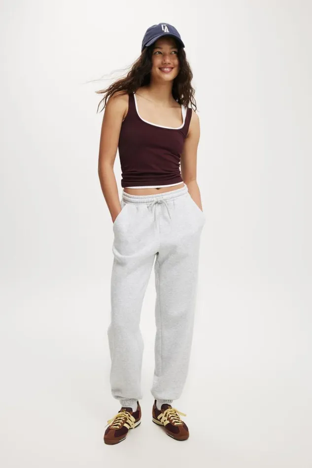 Cotton On SweatsandHoodies Classic Fleece Sweatpant Soft Grey Marle 8211 Women