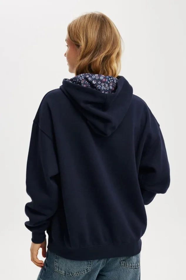 Cotton On SweatsandHoodies Classic Hoodie With Liberty Fabric Graphic Heart Total Eclipse 8211 Women Cotton On SweatsandHoodies Classic Hoodie With Liberty Fabric Graphic Heart Total Eclipse 8211 Women