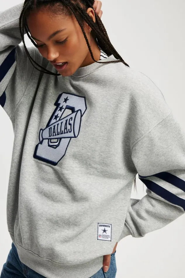 Cotton On SweatsandHoodies Dallas Cowboys Crew Sweatshirt Lcn Dal Dallas Cowboys Megaphone Grey Marle 8211 Women Cotton On SweatsandHoodies Dallas Cowboys Crew Sweatshirt Lcn Dal Dallas Cowboys Megaphone Grey Marle 8211 Women
