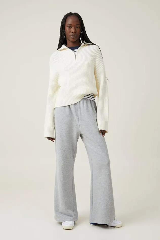 Cotton On SweatsandHoodies Lightweight Straight Sweatpant Grey Marle 8211 Women