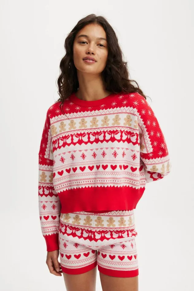 Cotton On SweatsandHoodies Novelty Knitted Jumper Warm Cherrygingerbread Fair Isle 8211 Women Cotton On SweatsandHoodies Novelty Knitted Jumper Warm Cherrygingerbread Fair Isle 8211 Women