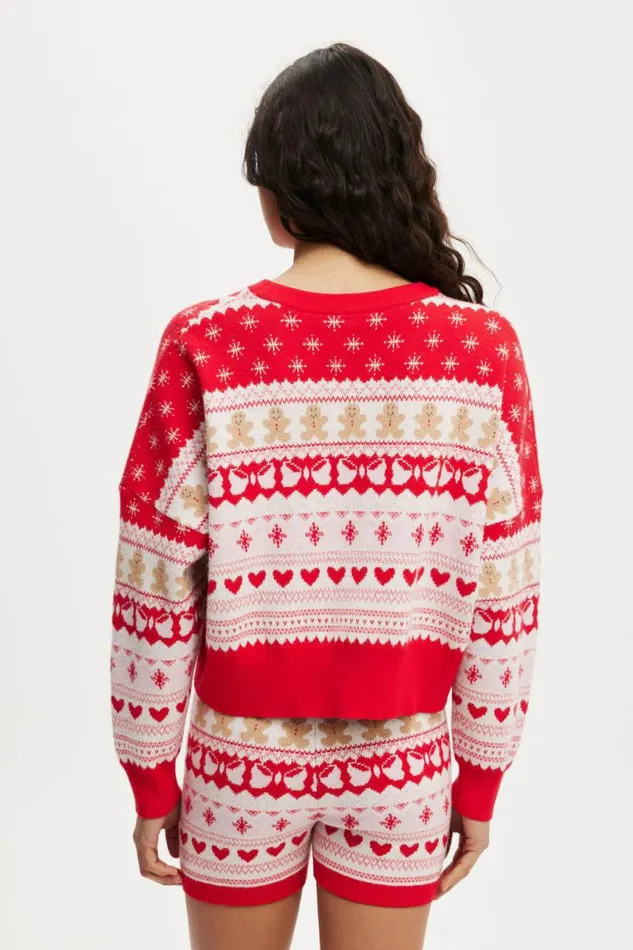 Cotton On SweatsandHoodies Novelty Knitted Jumper Warm Cherrygingerbread Fair Isle 8211 Women