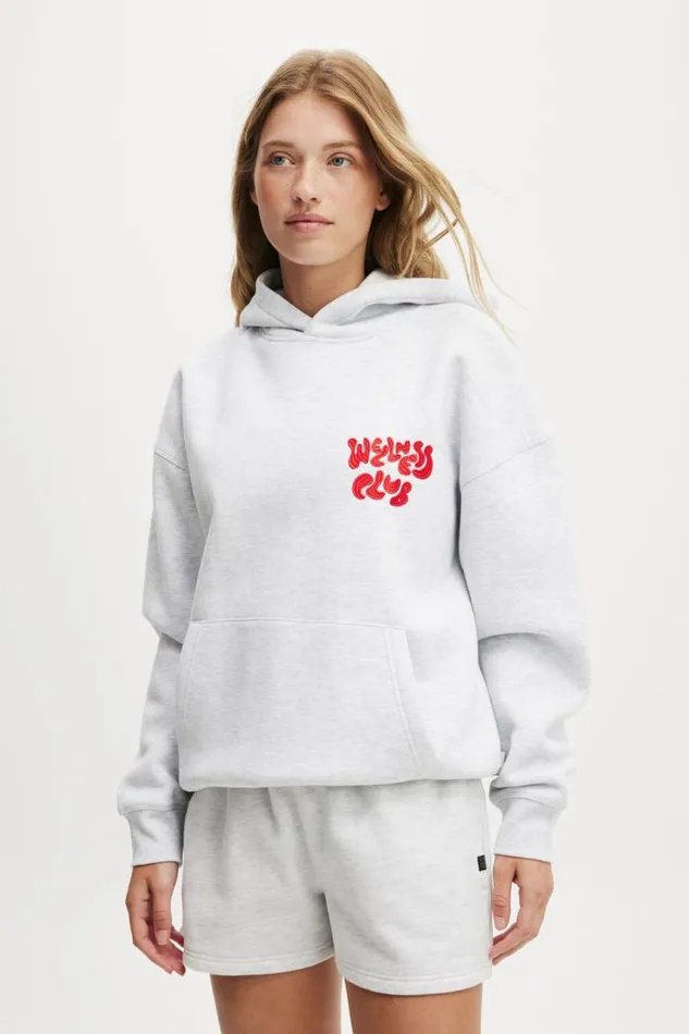 Cotton On SweatsandHoodies Plush Premium Graphic Hoodie Cloudy Grey Marlewellness Club Raspberry 8211 Women Cotton On SweatsandHoodies Plush Premium Graphic Hoodie Cloudy Grey Marlewellness Club Raspberry 8211 Women