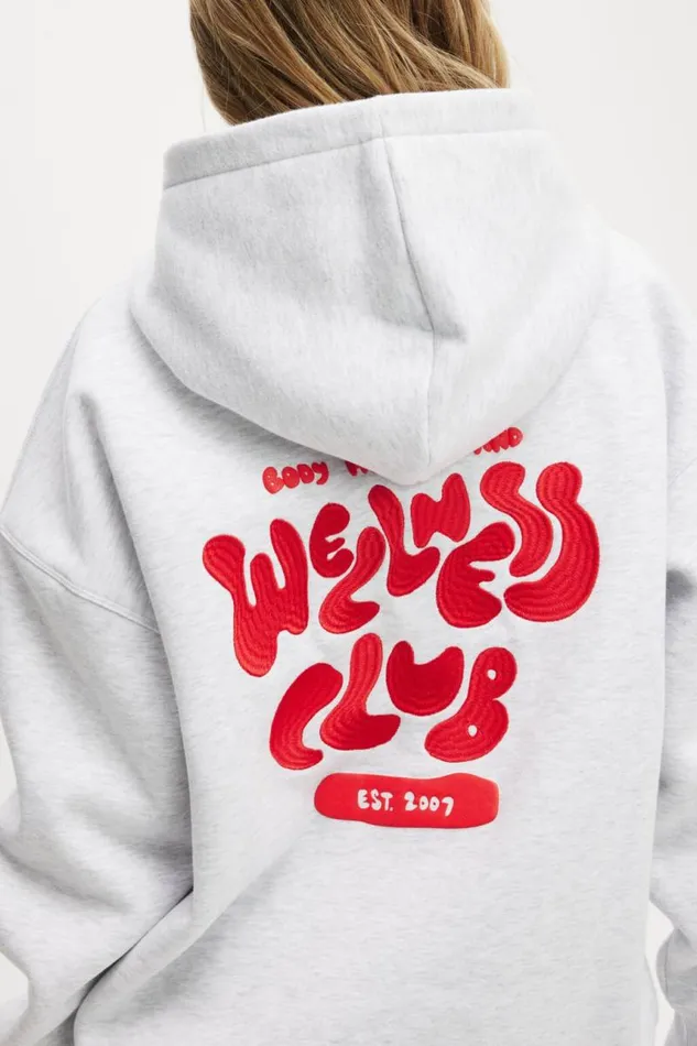 Cotton On SweatsandHoodies Plush Premium Graphic Hoodie Cloudy Grey Marlewellness Club Raspberry 8211 Women Cotton On SweatsandHoodies Plush Premium Graphic Hoodie Cloudy Grey Marlewellness Club Raspberry 8211 Women