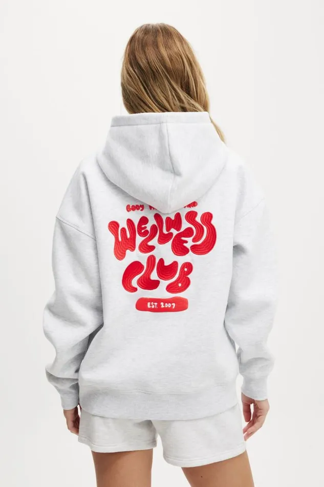 Cotton On SweatsandHoodies Plush Premium Graphic Hoodie Cloudy Grey Marlewellness Club Raspberry 8211 Women Cotton On SweatsandHoodies Plush Premium Graphic Hoodie Cloudy Grey Marlewellness Club Raspberry 8211 Women