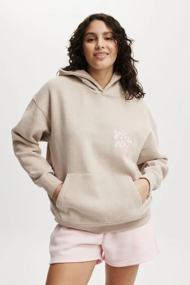 Cotton On SweatsandHoodies Plush Premium Graphic Hoodie Sesame Marlebhwc Wellness Club 8211 Women Cotton On SweatsandHoodies Plush Premium Graphic Hoodie Sesame Marlebhwc Wellness Club 8211 Women