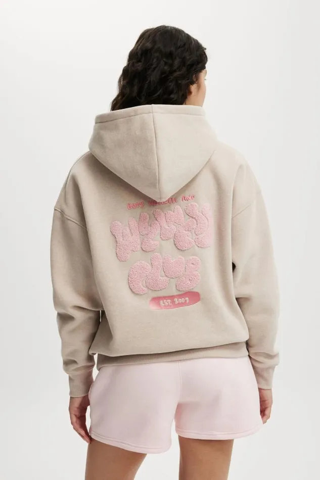 Cotton On SweatsandHoodies Plush Premium Graphic Hoodie Sesame Marlebhwc Wellness Club 8211 Women Cotton On SweatsandHoodies Plush Premium Graphic Hoodie Sesame Marlebhwc Wellness Club 8211 Women