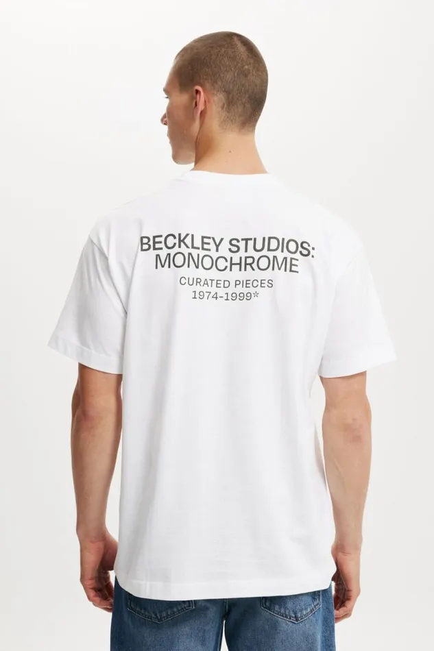 Cotton On Tees and Tanks Box Fit Easy TShirt Whitebeckley Monochrome Curated 8211 Men Cotton On Tees and Tanks Box Fit Easy TShirt Whitebeckley Monochrome Curated 8211 Men