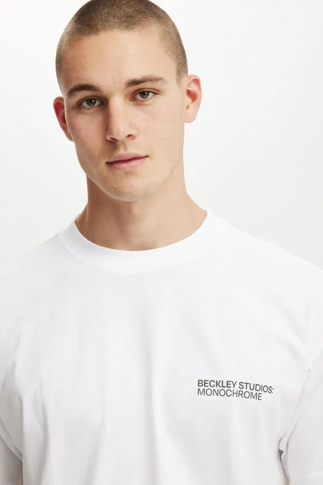 Cotton On Tees and Tanks Box Fit Easy TShirt Whitebeckley Monochrome Curated 8211 Men Cotton On Tees and Tanks Box Fit Easy TShirt Whitebeckley Monochrome Curated 8211 Men