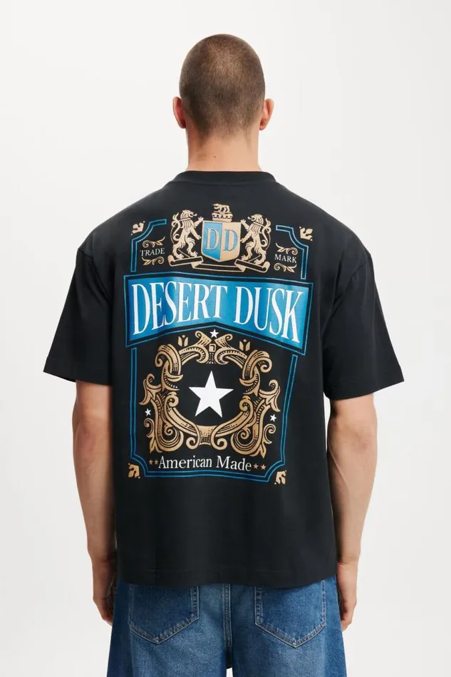 Cotton On Tees and Tanks Box Fit Graphic TShirt Blackdesert Dusk 8211 Men Cotton On Tees and Tanks Box Fit Graphic TShirt Blackdesert Dusk 8211 Men