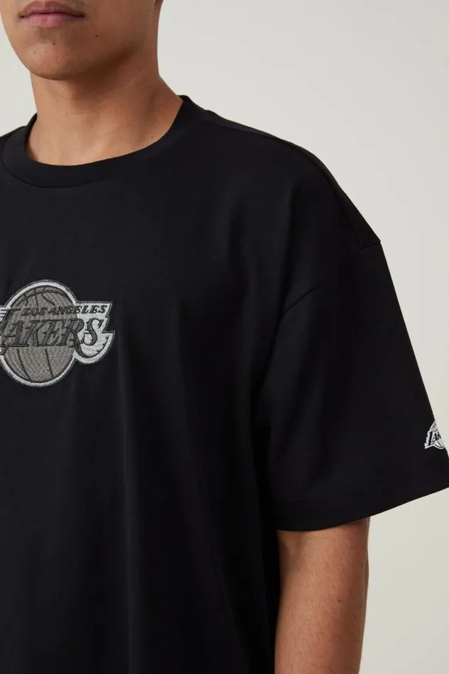 Cotton On Tees and Tanks Box Fit Nba TShirt Lcn Nba Black Lakers 8211 Tonal 8211 Men Cotton On Tees and Tanks Box Fit Nba TShirt Lcn Nba Black Lakers 8211 Tonal 8211 Men