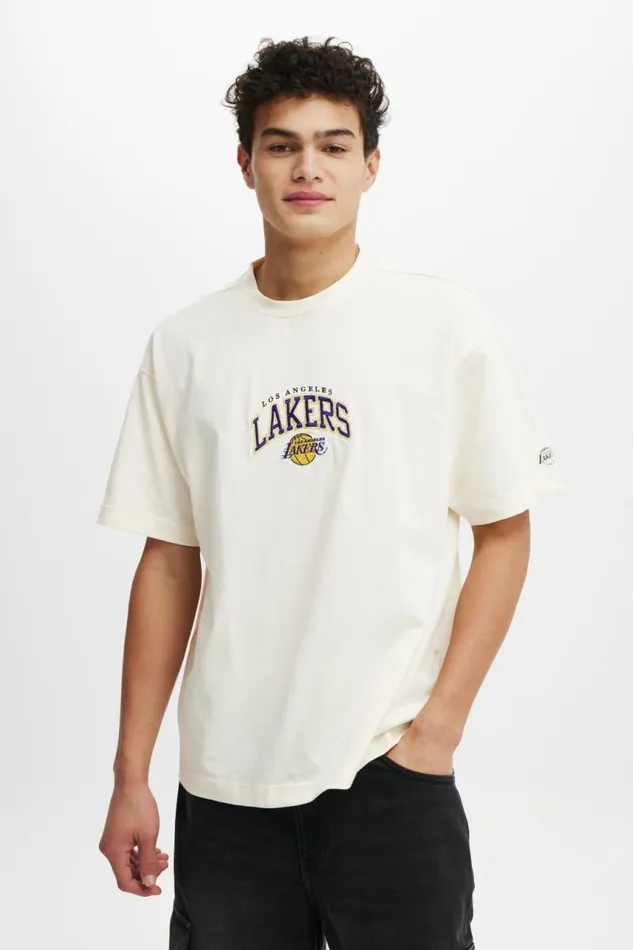 Cotton On Tees and Tanks Box Fit Nba TShirt Lcn Nba Creampuff Lakers 8211 Arch 8211 Men Cotton On Tees and Tanks Box Fit Nba TShirt Lcn Nba Creampuff Lakers 8211 Arch 8211 Men