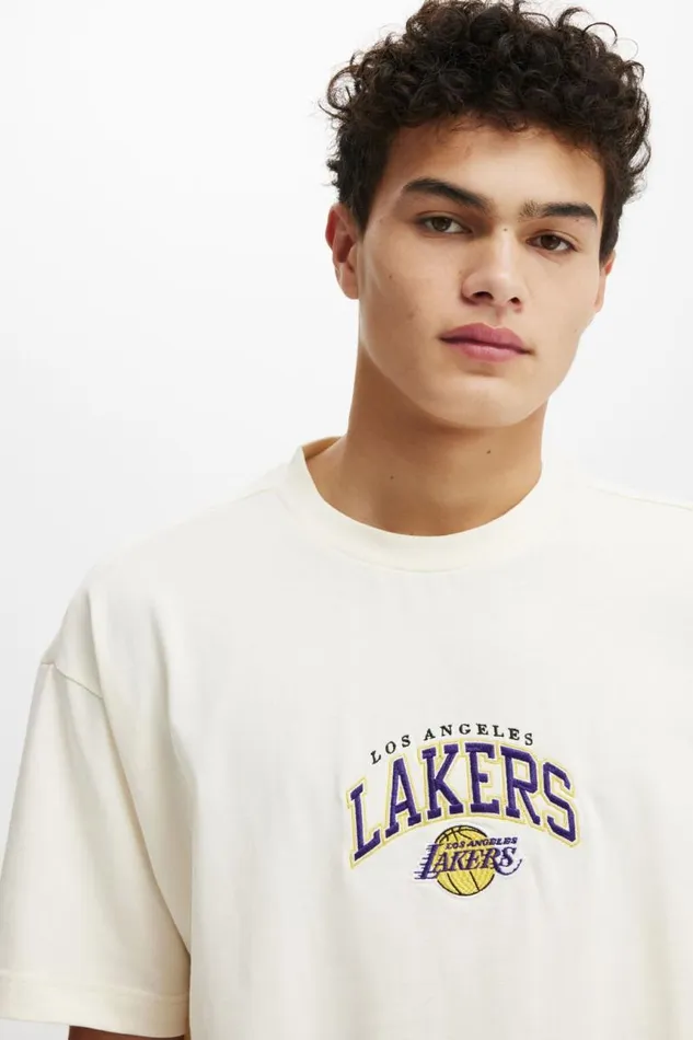 Cotton On Tees and Tanks Box Fit Nba TShirt Lcn Nba Creampuff Lakers 8211 Arch 8211 Men Cotton On Tees and Tanks Box Fit Nba TShirt Lcn Nba Creampuff Lakers 8211 Arch 8211 Men