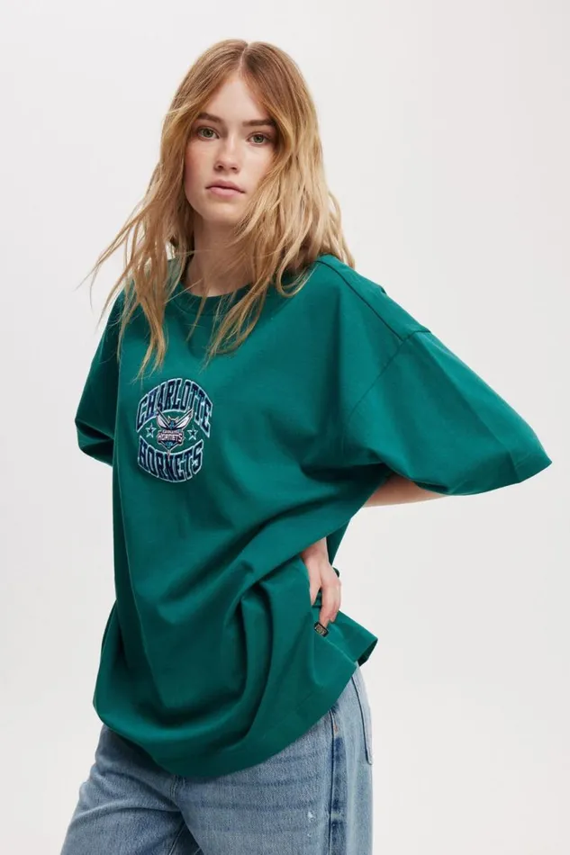 Cotton On Tees and Tanks Box Fit Nba TShirt Lcn Nba Emerald Hornets 8211 Stars 8211 Men Cotton On Tees and Tanks Box Fit Nba TShirt Lcn Nba Emerald Hornets 8211 Stars 8211 Men