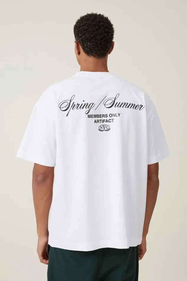 Cotton On Tees and Tanks Box Fit Text TShirt Whiteartifact Nyc 8211 Men Cotton On Tees and Tanks Box Fit Text TShirt Whiteartifact Nyc 8211 Men