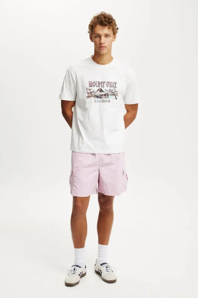 Cotton On Tees and Tanks Loose Fit Art TShirt White Marlemount Fuji 8211 Men Cotton On Tees and Tanks Loose Fit Art TShirt White Marlemount Fuji 8211 Men