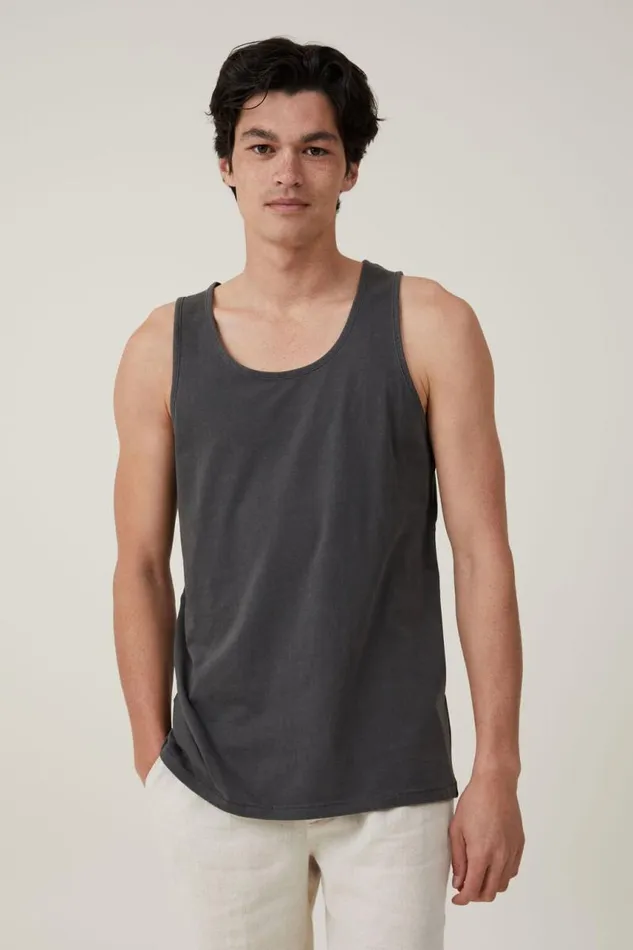 Cotton On Tees and Tanks Organic Tank Faded Slate 8211 Men