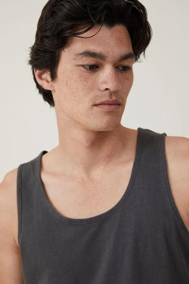 Cotton On Tees and Tanks Organic Tank Faded Slate 8211 Men Cotton On Tees and Tanks Organic Tank Faded Slate 8211 Men