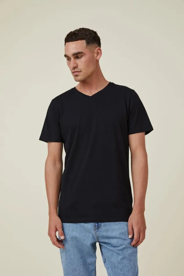 Cotton On Tees and Tanks Organic VNeck TShirt Black 8211 Men