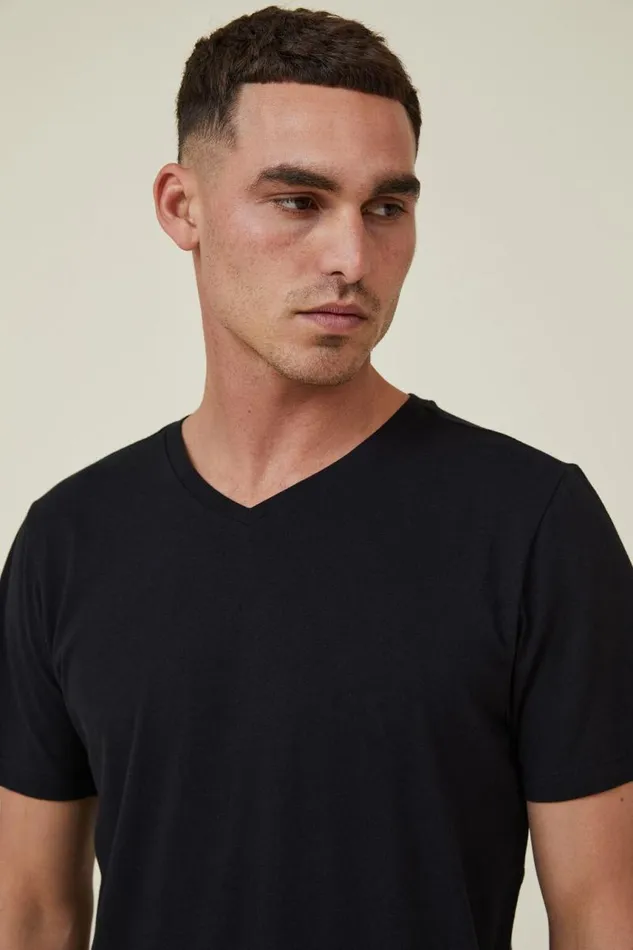Cotton On Tees and Tanks Organic VNeck TShirt Black 8211 Men Cotton On Tees and Tanks Organic VNeck TShirt Black 8211 Men