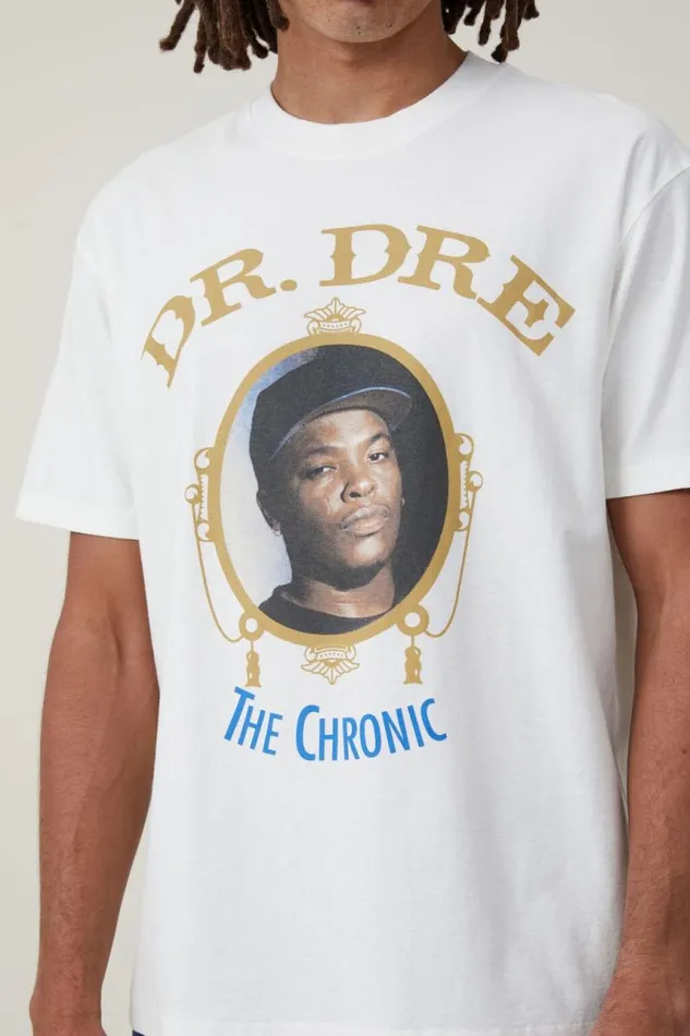 Cotton On Tees and Tanks Premium Loose Fit Music TShirt Lcn Bra Vintage Whitedr Drethe Chronic 8211 Men Cotton On Tees and Tanks Premium Loose Fit Music TShirt Lcn Bra Vintage Whitedr Drethe Chronic 8211 Men