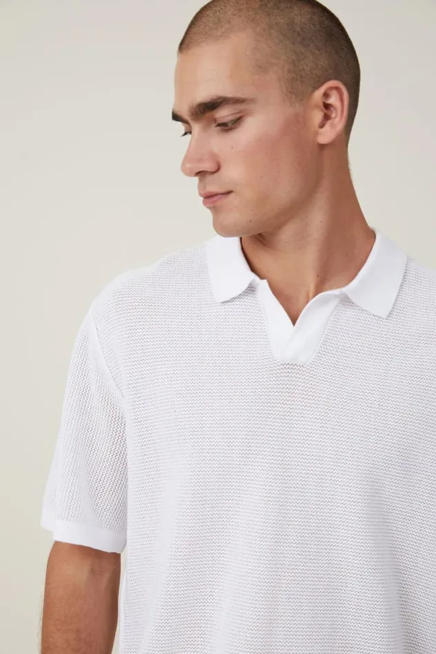 Cotton On Tees and Tanks Resort Short Sleeve Polo Snow White 8211 Men Cotton On Tees and Tanks Resort Short Sleeve Polo Snow White 8211 Men