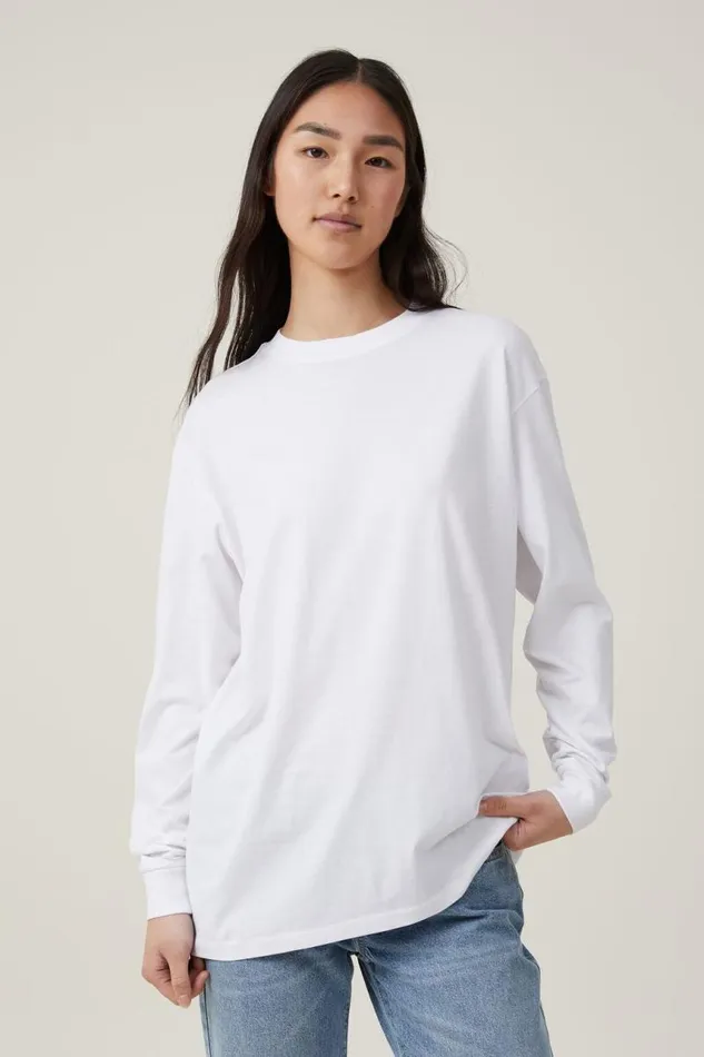 Cotton On Tops Brody Oversized Long Sleeve Top White 8211 Women