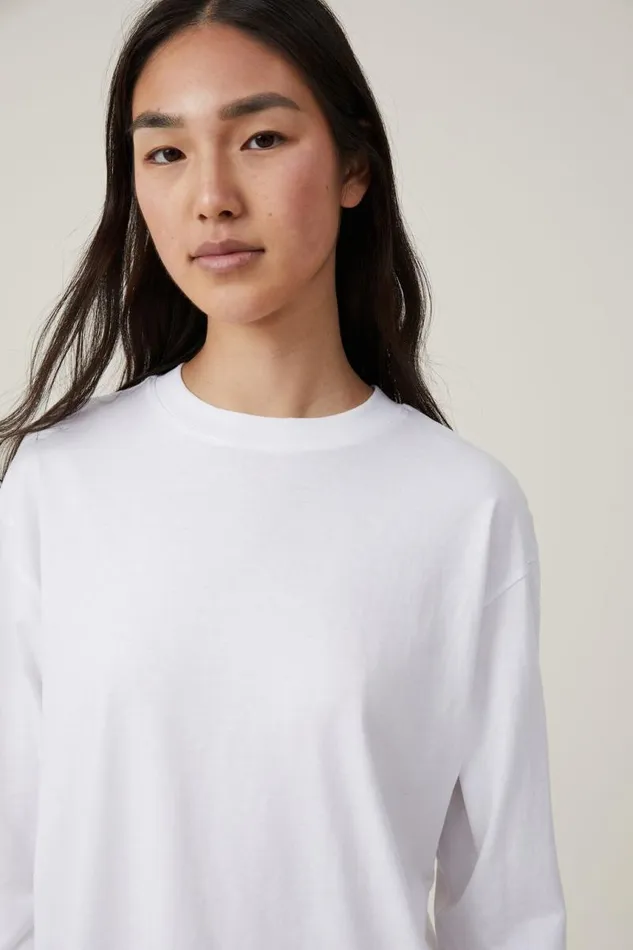 Cotton On Tops Brody Oversized Long Sleeve Top White 8211 Women