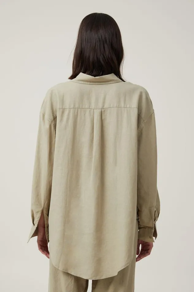 Cotton On Tops Haven Long Sleeve Shirt Desert Sage 8211 Women