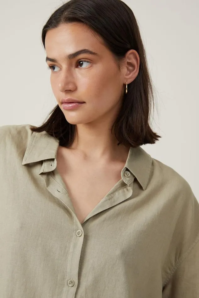 Cotton On Tops Haven Long Sleeve Shirt Desert Sage 8211 Women