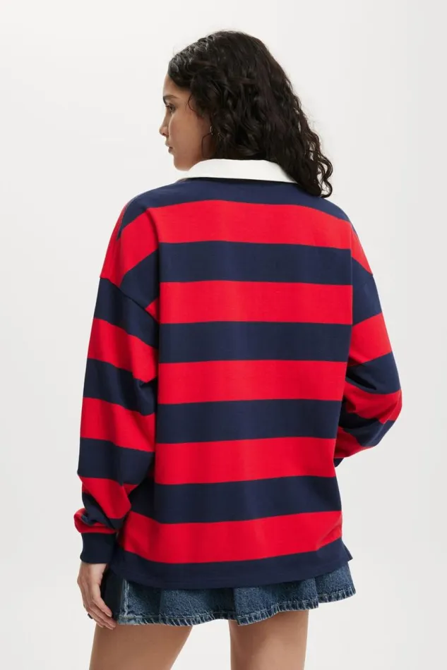 Cotton On Tops Oversized Long Sleeve Polo Winter Nightscarlet Red 8211 Women Cotton On Tops Oversized Long Sleeve Polo Winter Nightscarlet Red 8211 Women