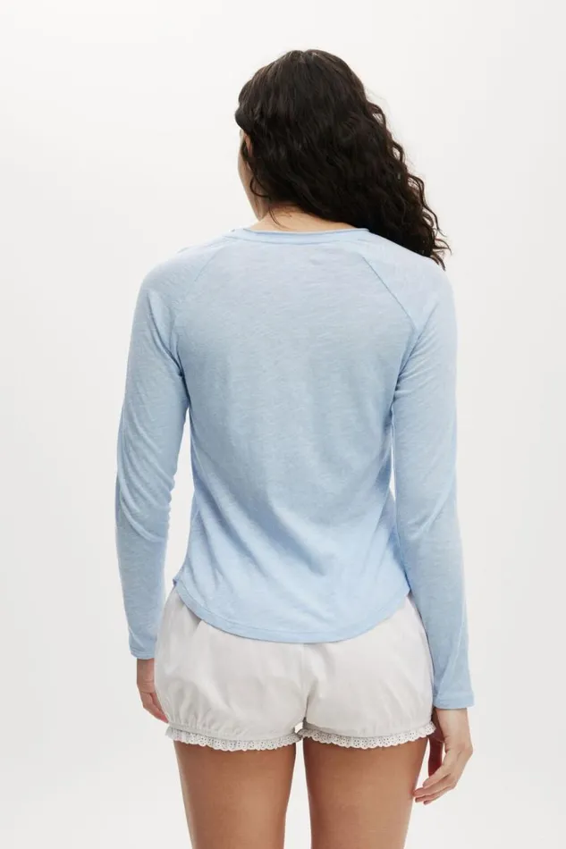 Cotton On Tops Raglan Long Sleeve Top Windsurfer Blue 8211 Women