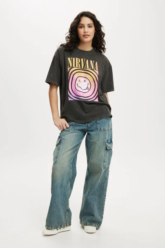 Cotton On Tops The Lcn Boxy Graphic Tee Lcn Mt Nirvana Facewashed Black 8211 Women Cotton On Tops The Lcn Boxy Graphic Tee Lcn Mt Nirvana Facewashed Black 8211 Women
