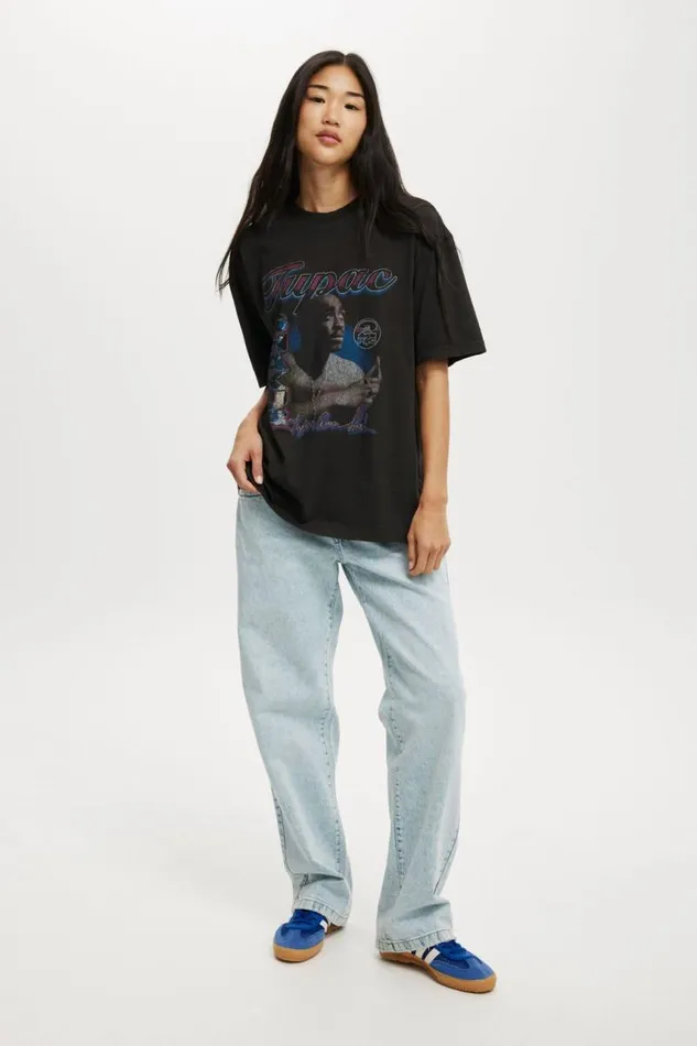 Cotton On Tops The Lcn Music Boxy Graphic Tee Lcn Bra Tupac Shakur Washed Black 8211 Women Cotton On Tops The Lcn Music Boxy Graphic Tee Lcn Bra Tupac Shakur Washed Black 8211 Women
