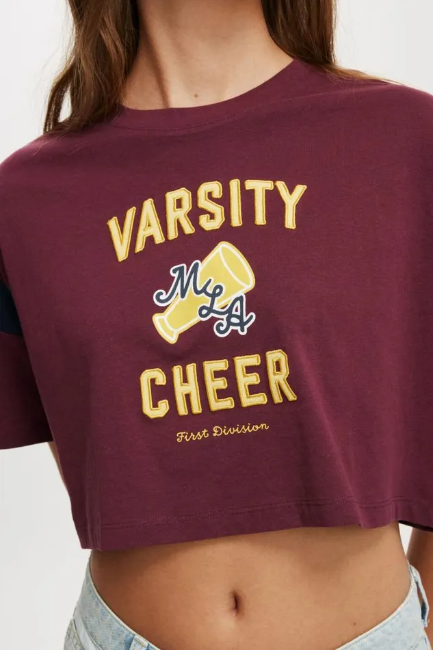 Cotton On Tops The Oversized Chopped Graphic Tee Varsity Cheer Cherry Varnish 8211 Women Cotton On Tops The Oversized Chopped Graphic Tee Varsity Cheer Cherry Varnish 8211 Women