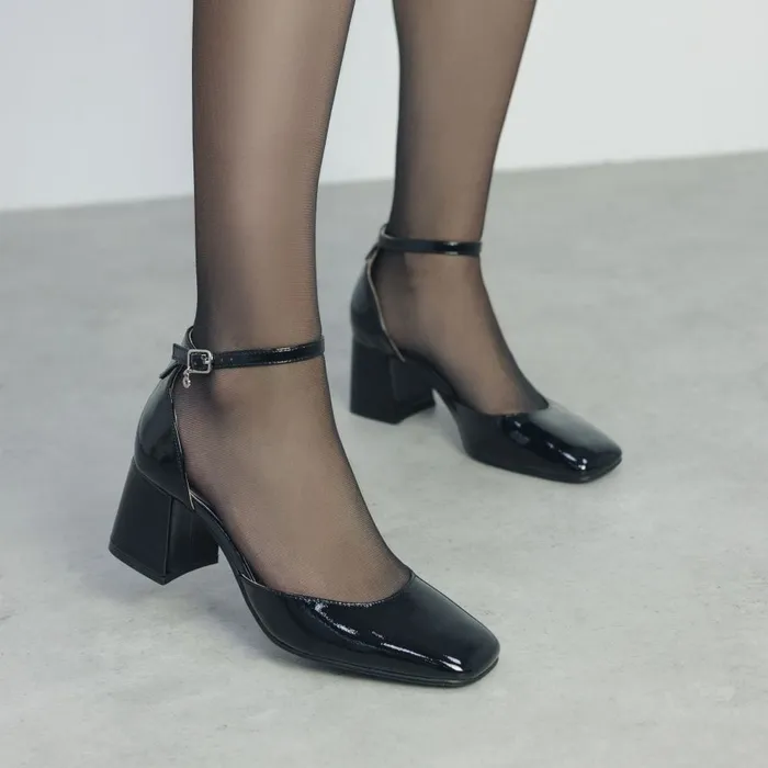 Court Shoes Women Moda In Pelle Dalziah Black Patent Leather