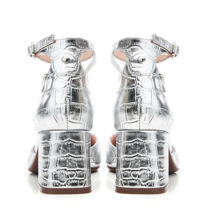 Court Shoes Women Moda In Pelle Daziah Silver Croc