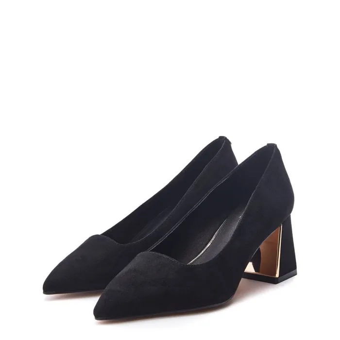 Court Shoes Women Moda In Pelle Gaela Black Alcantara