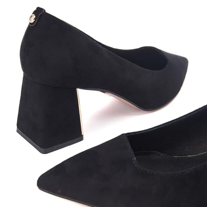 Court Shoes Women Moda In Pelle Gaela Black Alcantara